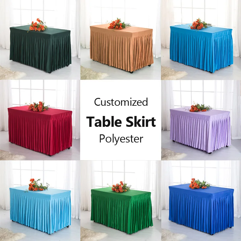 1 шт. заказной однотонный белый черный синий стол для приемной конференции юбка