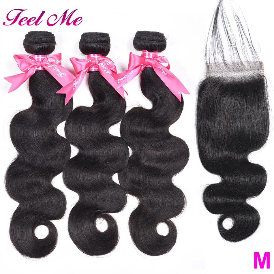 Товар для волос FEEL ME камбоджийские волосы волнистые пучки с закрыванием