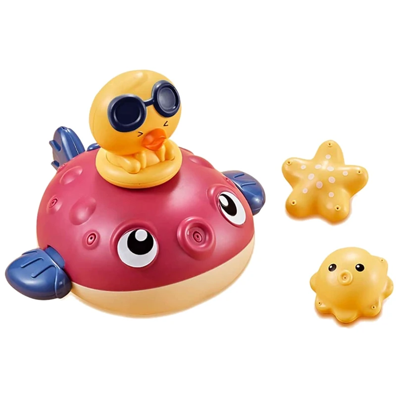 

Baby Bath Toy for Toddler Floating Water Sprinkler Bathtub Swimming Pool Toy with 3 Replaceable Spray Accessories