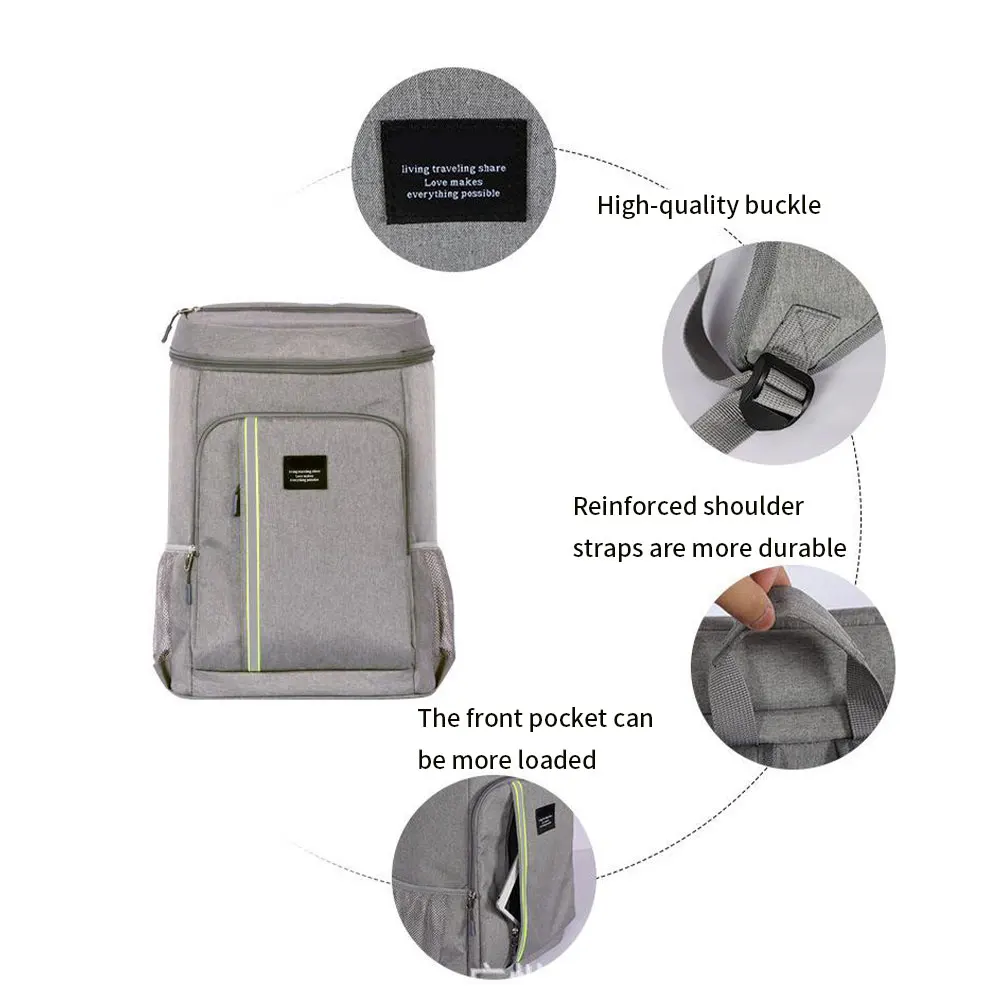 cooler backpack waterproof insulated large capacity food thermal bag leakproof insulated camping isothermal refrigerator bag free global shipping