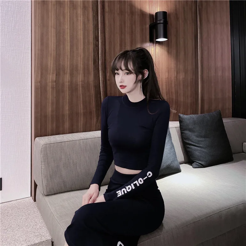 Женский комплект из двух предметов облегающий спортивный костюм Стильный