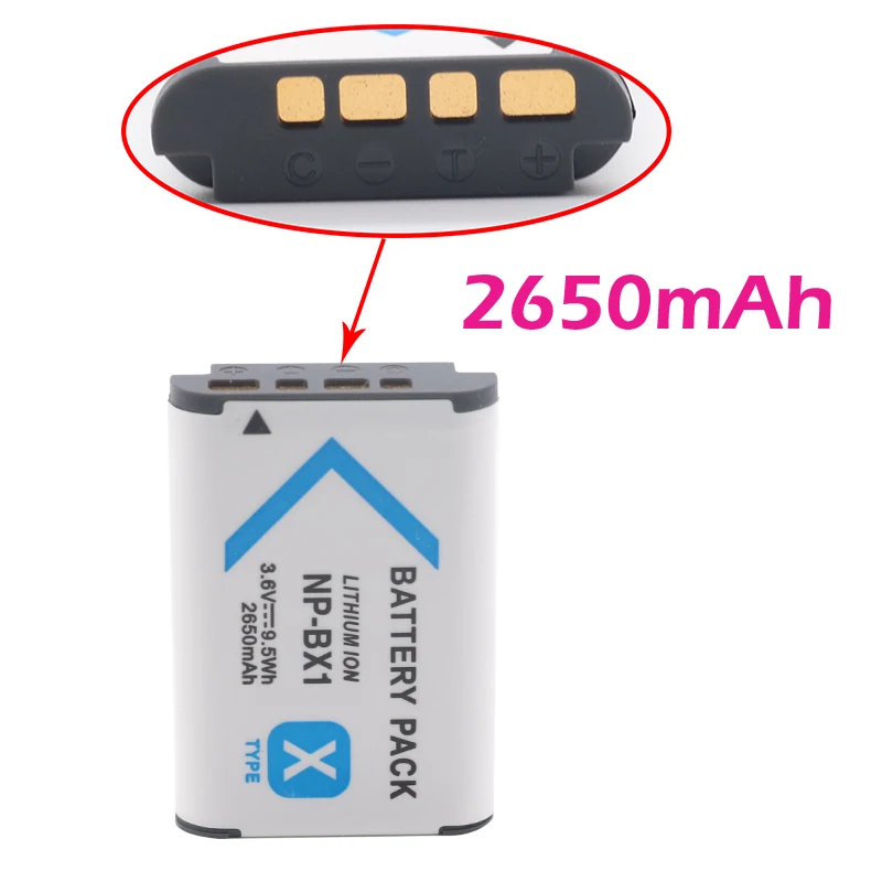 Новый 2650 мА/ч NP BX1 Батарея для Sony комплектующие фотоаппарата DSC RX1 RX100 M3 M2 RX1R GWP88 PJ240E