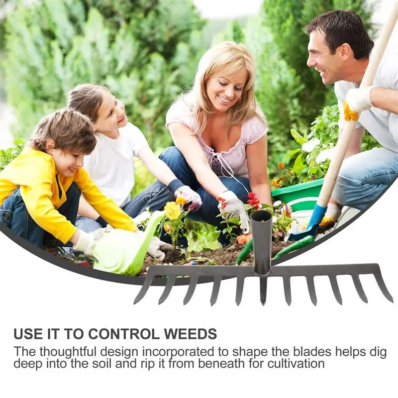 

1PC Sturdy Garden Rake Agricultural Grass Rake Practical Nail Rake Hoe Head Only