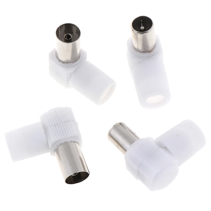 

90 Degrees TV Plug Jack For Antennas Male And Female TV RF Coaxial Male Plugs Adapter Right Angle Antennas Connectors 2Pairs