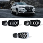Пара автомобильных передних бамперов, решетка для радиатора, Алмазный метеоритный стиль для BMW F15 F16 X5 X6 2014-2018, автомобильные аксессуары