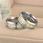 Светящееся кольцо с Иисусом Христа, кольцо из нержавеющей стали с крестом, ювелирные изделия, обручальное кольцо