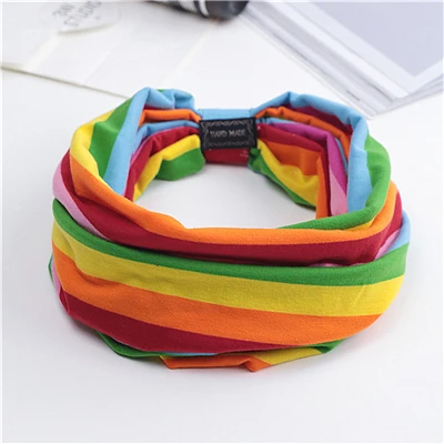 Женский тюрбан с цветочным принтом Спортивная эластичная широкая повязка на