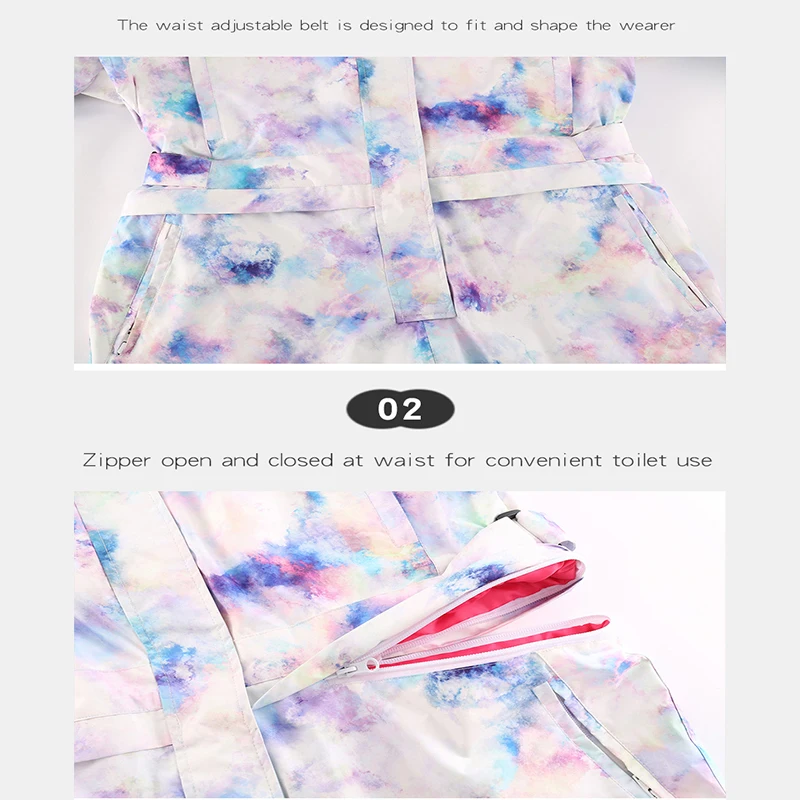 Лыжный костюм для женщин ветрозащитный водонепроницаемый комбинезон снега