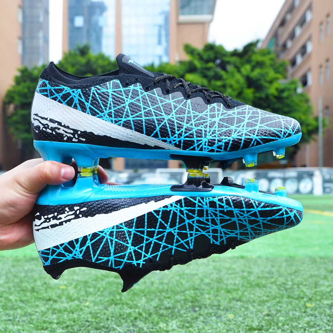 

Indoor Turf Football Non-slip and Wear-resistantMen's High-top Football Shoes Five-person Training Sneakers Sock Cleats Shoes