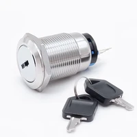 16 19 22 mm metal rotary push button latching 2 3 position nonc key knob car switches stainless steel motorcycle ignition diy 12
