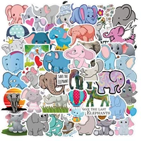 50 pcs cartoon cute various types elephant stickers for laptop cool funny waterproof diy bike guitar fridge motorcycle