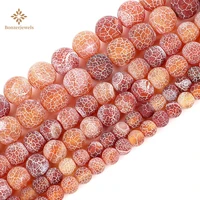 agates beads frosted light red agates matte gem stone round loose beads for jewelry making diy bracelet necklace wholesale