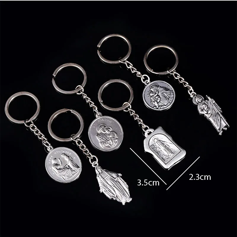 Цепочка для ключей с изображением Святой Христофора цепочка католической Девы