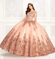 puffy cheap quinceanera dresses ball gown cap sleeves tulle appliques lace beaded sweet 16 dresses