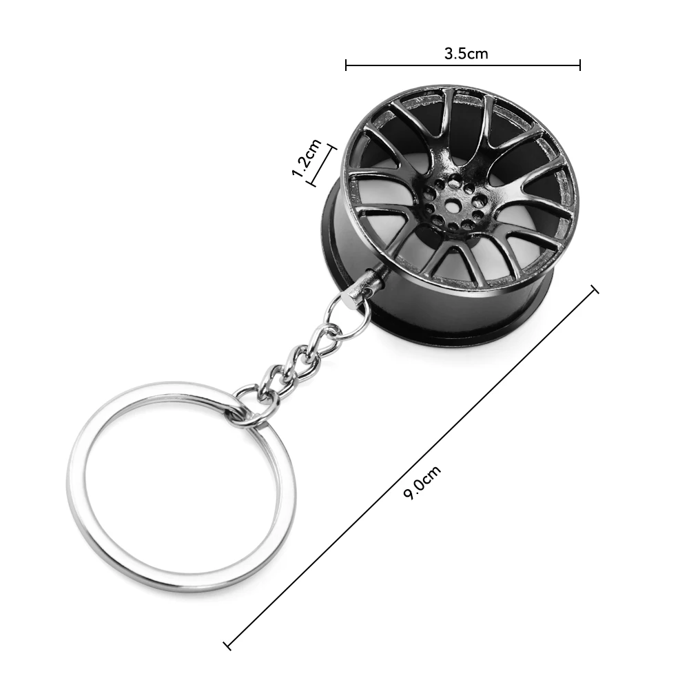 Car Wheel Rim Key Chain Ring for renault audi a4 b8 seat leon vw golf 5 honda civic opel astra h skoda octavia |