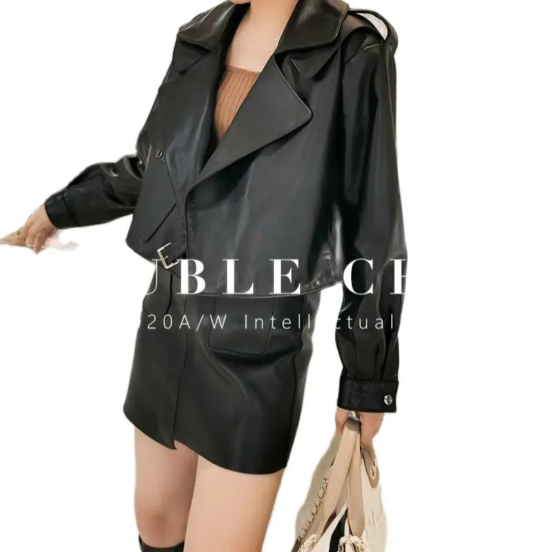 Chaqueta de piel de oveja para mujer, abrigos de piel auténtica para invierno, otoño