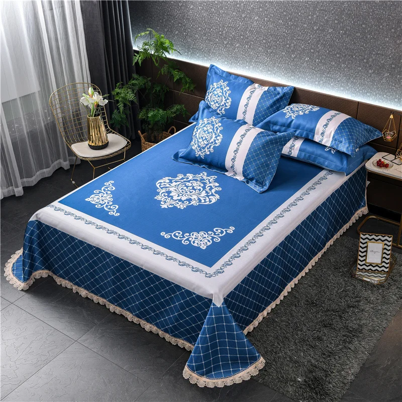 Комплект постельного белья из 3 предметов летнее плоское с наволочкой размер Queen