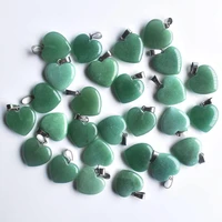 2020 fashion good quality natural green aventurine charms heart pendants for jewelry making 20mm 50pcslot wholesale free