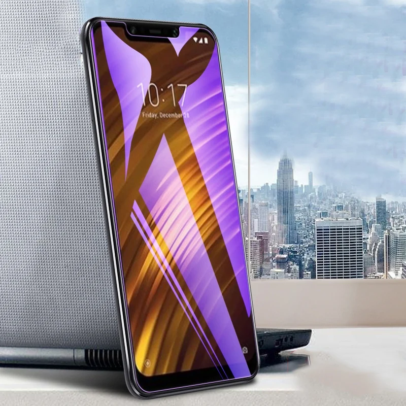 Закаленное стекло для Xiaomi Pocophone F1 Защита экрана защита от синего отпечатков