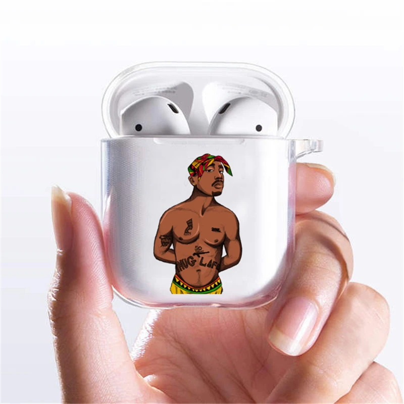 Чехол Rapper Tupac 2Pac Makaveli для Apple airpods чехол s 1 2 прозрачный Airpod мягкий наушников