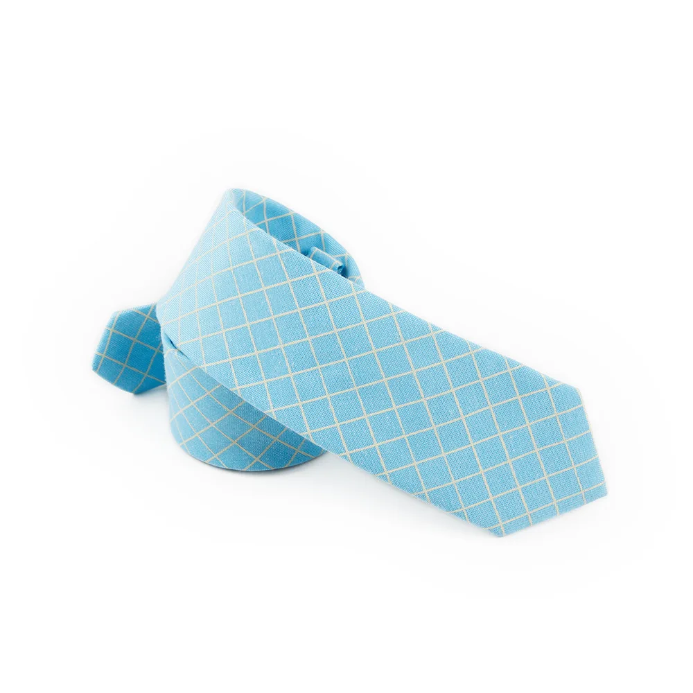 

6cm Mens Ties Cotton Plaid Necktie Gift Wedding Party Casual Gravatas Fashion Casual Formal Tie Custom Logo