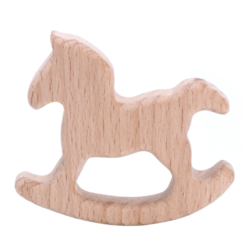 

Natural Wood Trojan Horse Shape Pendant DIY Jewelry Findings Baby Teether Shower Drop Ship W2952001