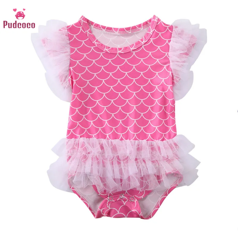 

Pudcoco 2020 Summer Toddler Baby Girl Clothes Ruffle Swimwear Mermaid Swimsuit One-piece Bikini Beachwear Cotton Clothing 6-24M