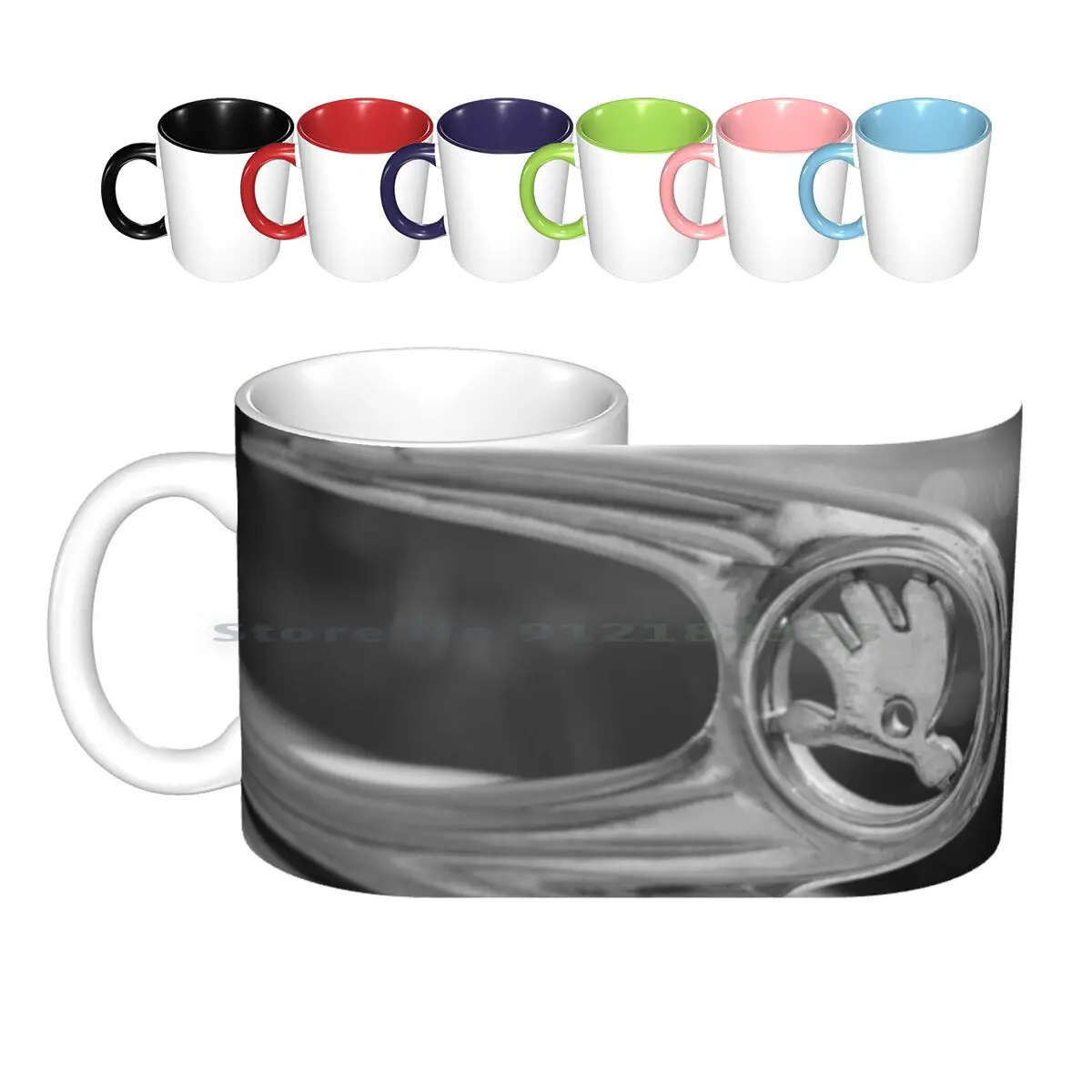 ?koda Detail Ceramic Mugs Coffee Cups Milk Tea Mug ?koda Skoda Detail Car Metal Creative Trending Vintage Gift Bottle Cup