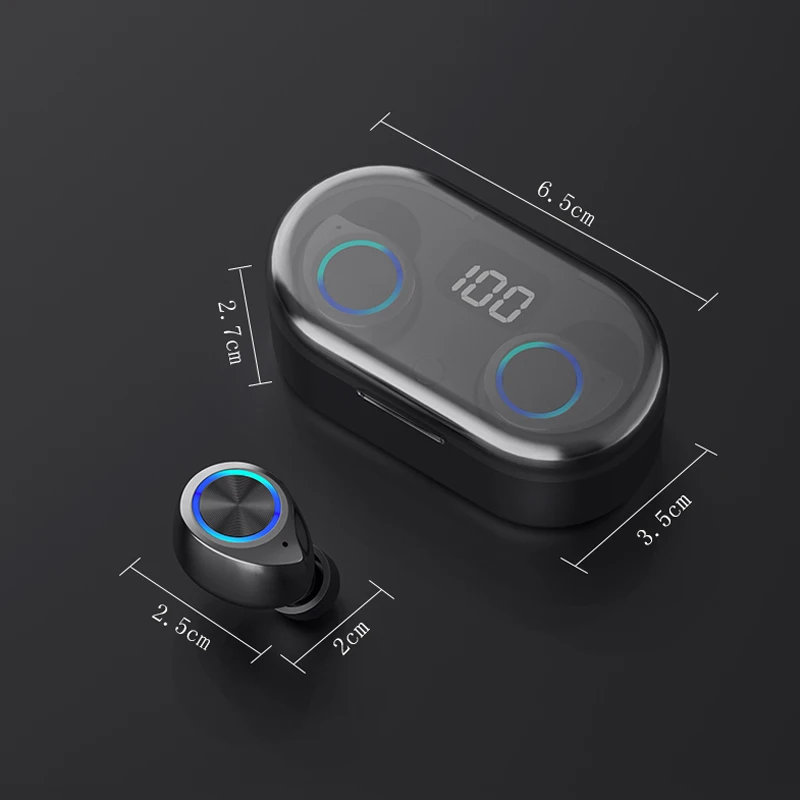 

LED Bluetooth Wireless Earphones Headphones 9D Stereo Sports Headset In Ear TWS Earbuds for Apple phone headphones