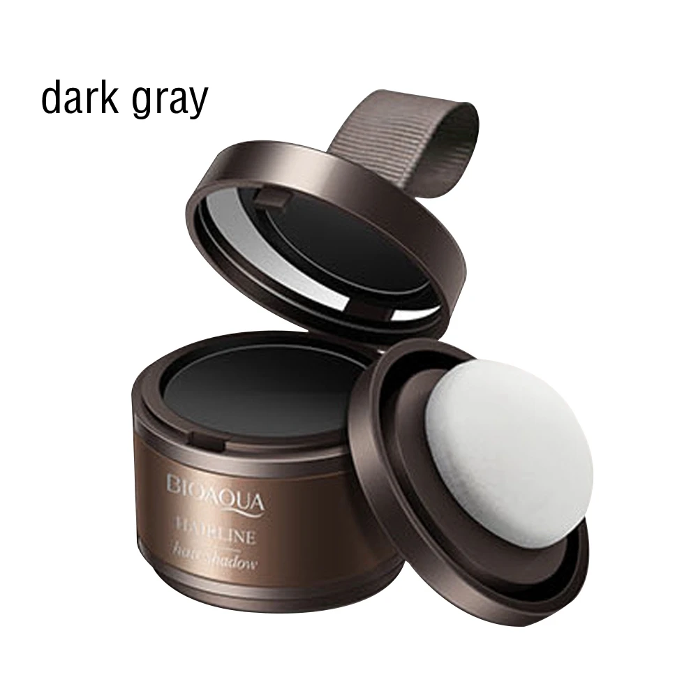dark gray BIOAQUA, натуральная Линия для волос, тени, пудра, консилер для волос, мягкий цвет волос, многофункциональное покрытие, линия для волос, тени для волос, пудра - Цвет: dark gray