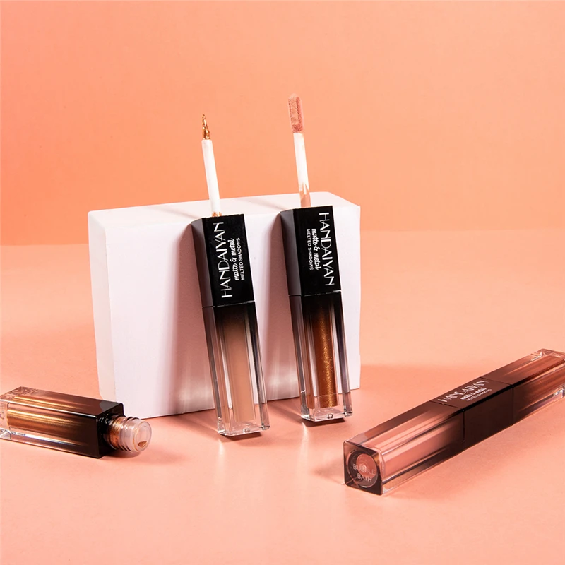 Жидкие тени для век с двойной головкой блестящие водостойкие долговечные жидкие