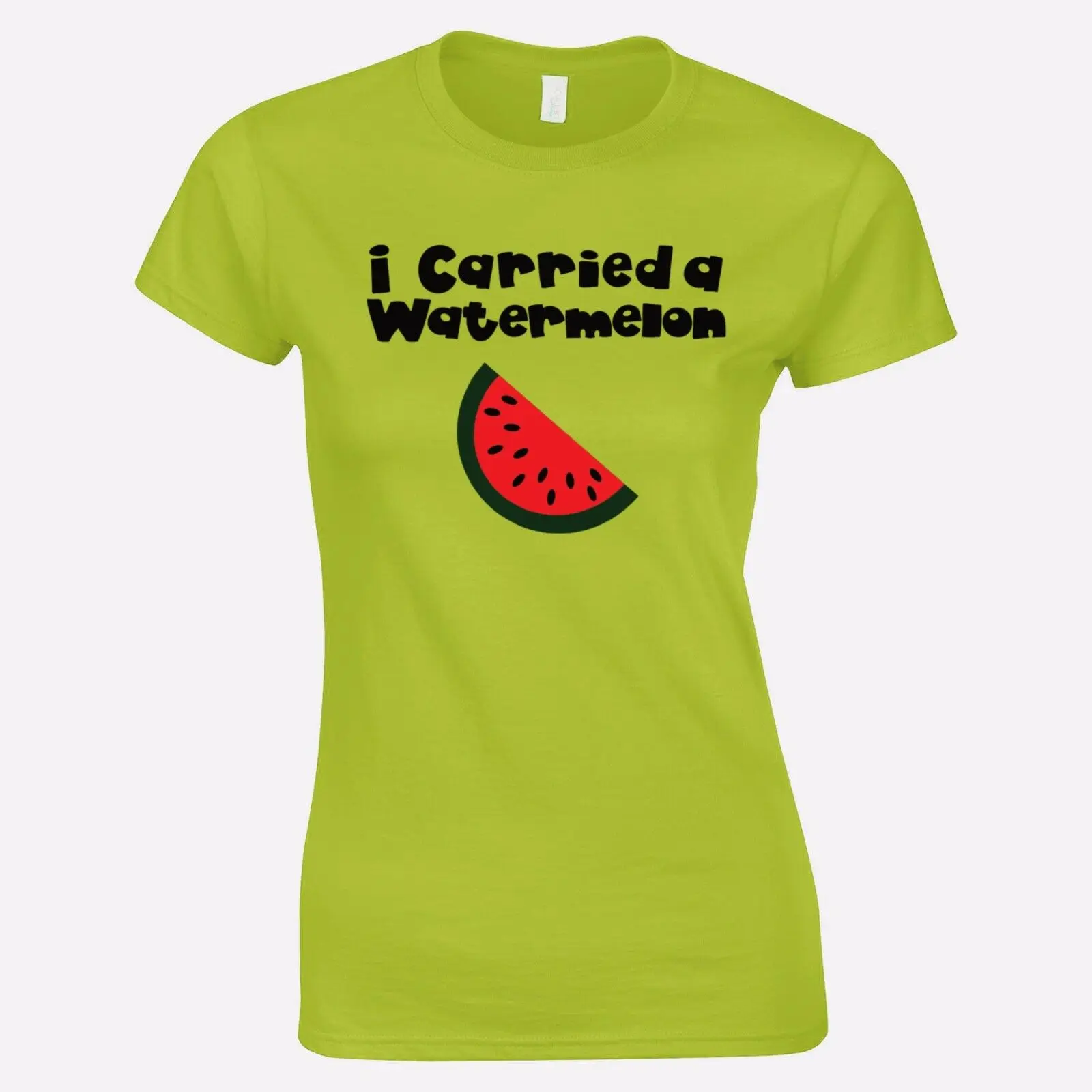 Я нес арбуз Женская приталенная Футболка (грязно Танцы культ 80 S)| |