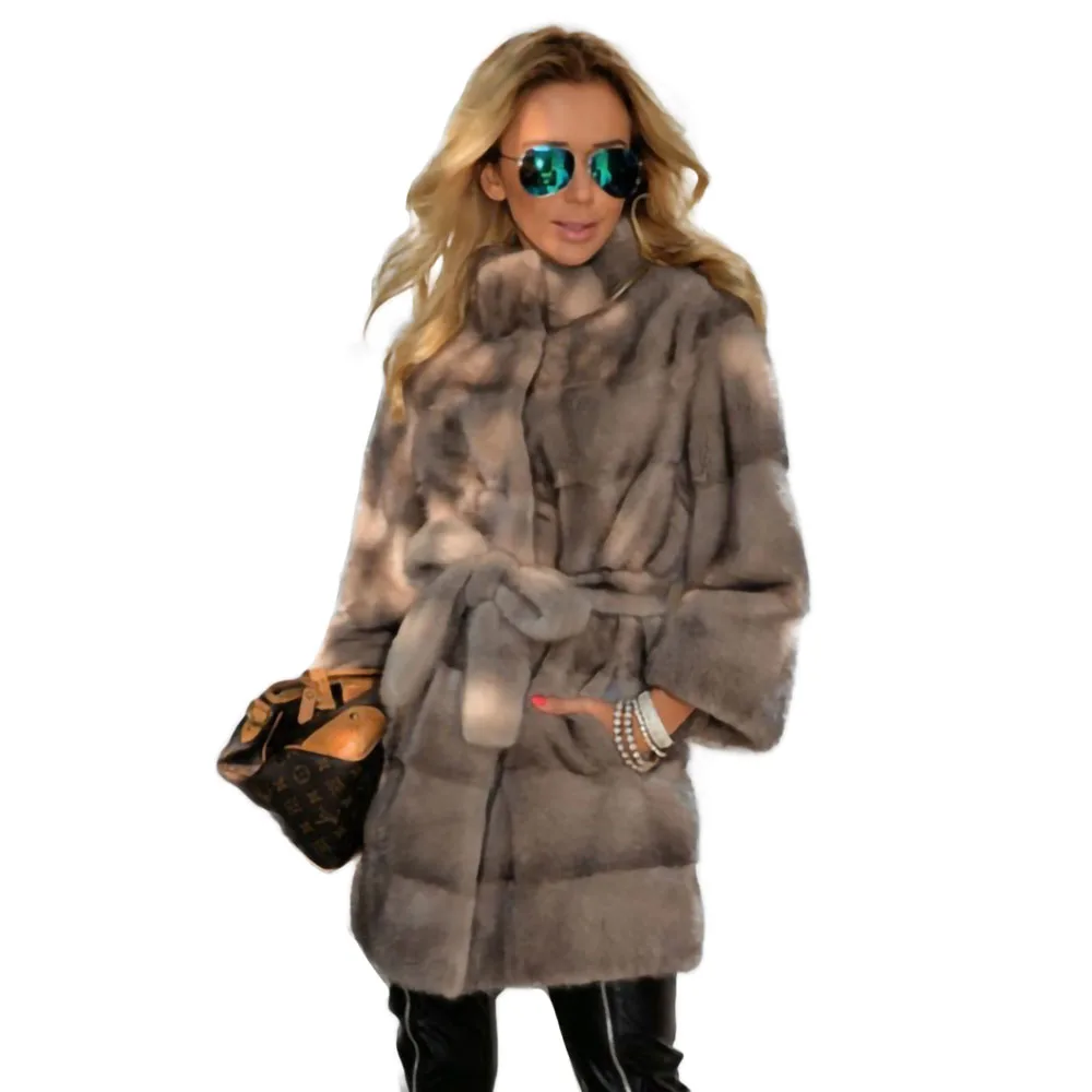 Новинка 2020 модное зимнее женское пальто TOPFUR шуба из натурального меха норки для