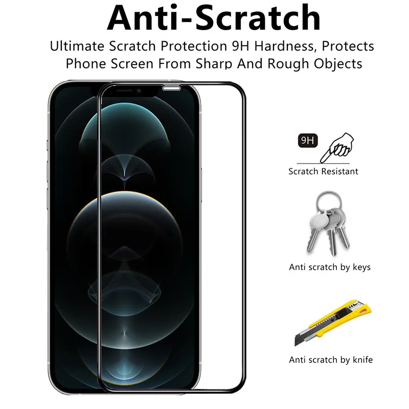 

3-in-1,glass For iphone 12 pro protective glass smartphone Screen Protector camera lens for 12 mini iphone12 pro max glasses