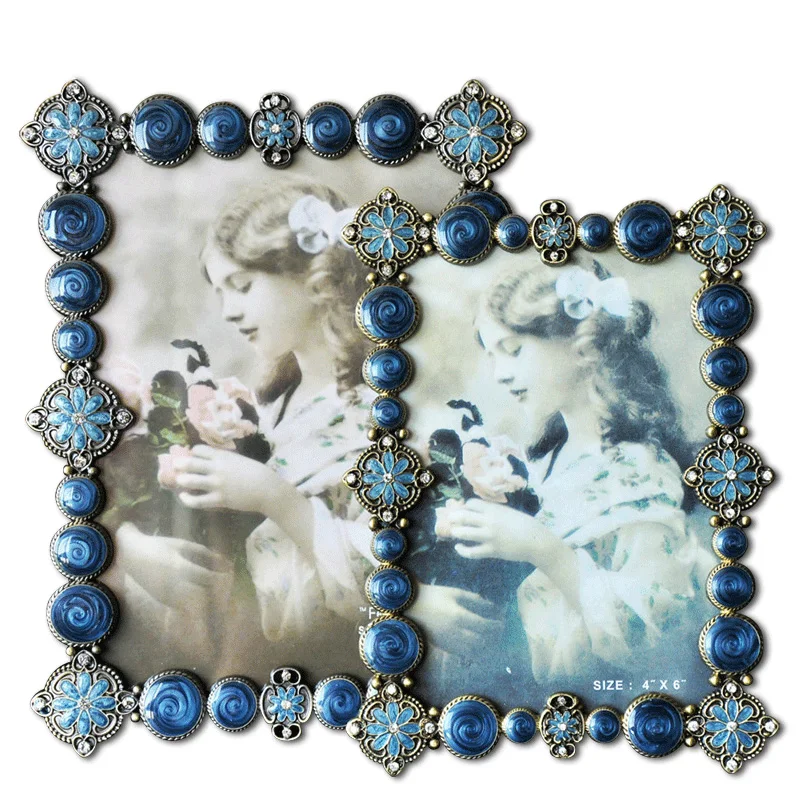 

Metal Photo Frame With Diamond Retro Wedding Picture Frame