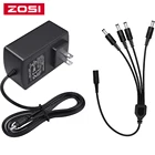 ZOSI разделитель мощности постоянного тока от 1 до 4 пути и 12 В 2A 100 в-240 в AC к DC адаптер питания для камеры видеонаблюдения
