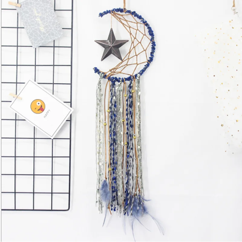 Ретро Луна Звезда перо ремесла ветер куранты Хранитель снов ручной работы сетка