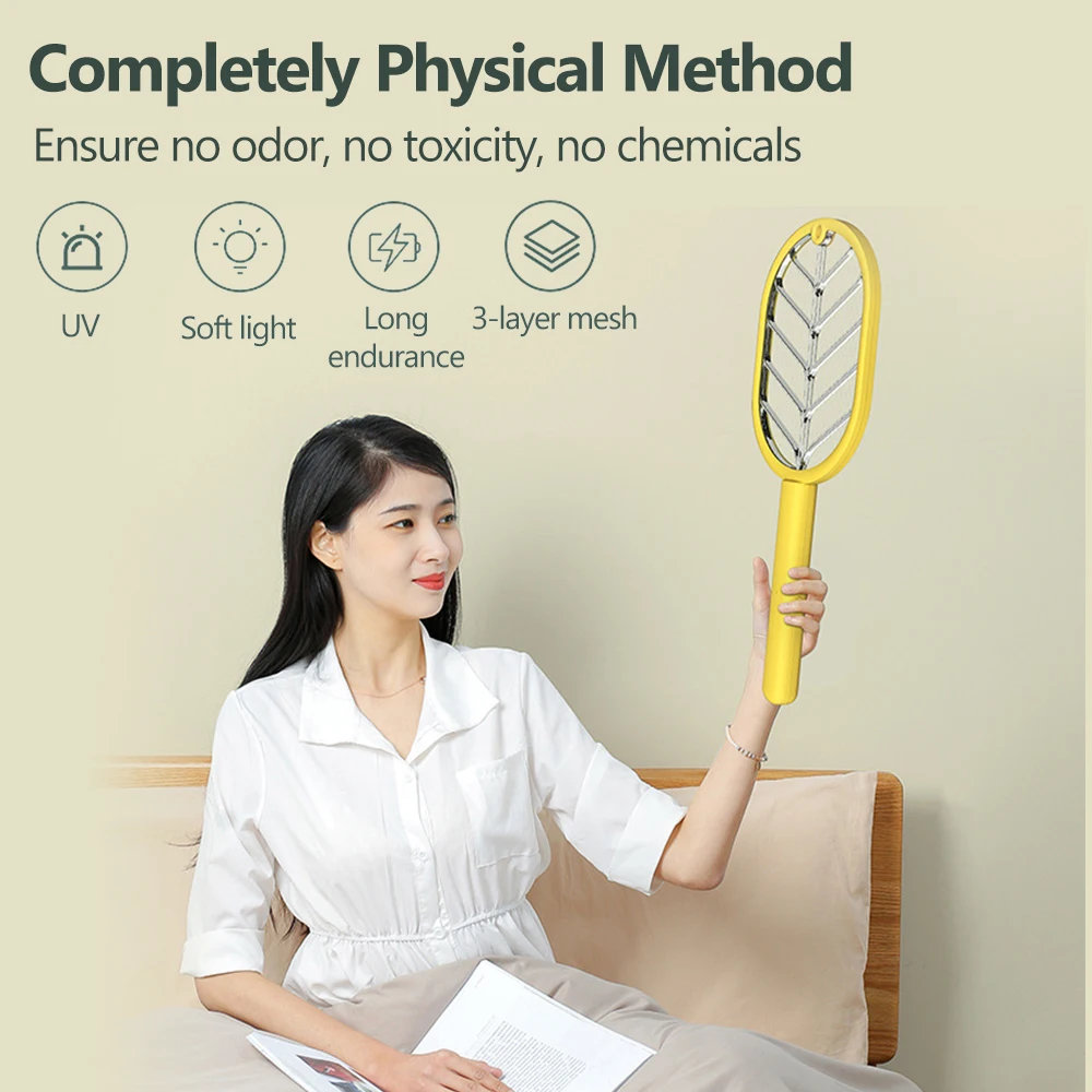 

KKmoon 2700-volt Electric Fly Swatter Rechargeable Handheld Bug Zapper Racket Mosquito Killer for Indoor Outdoor Pest Control
