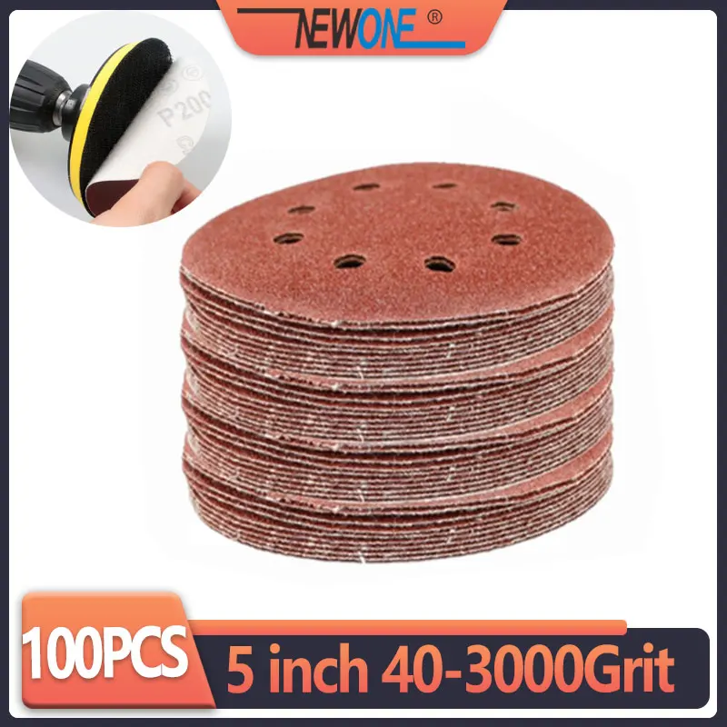 100 шт. красные абразивные наждачные диски с 8 отверстиями 125 мм 40 ~ 3000|abrasive sand paper|sand