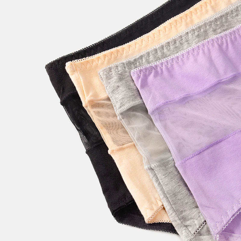

New style push up ladies cotton high waist hip-lift sexy panties high-elasticity plus size mesh lace triangular underwear 2021