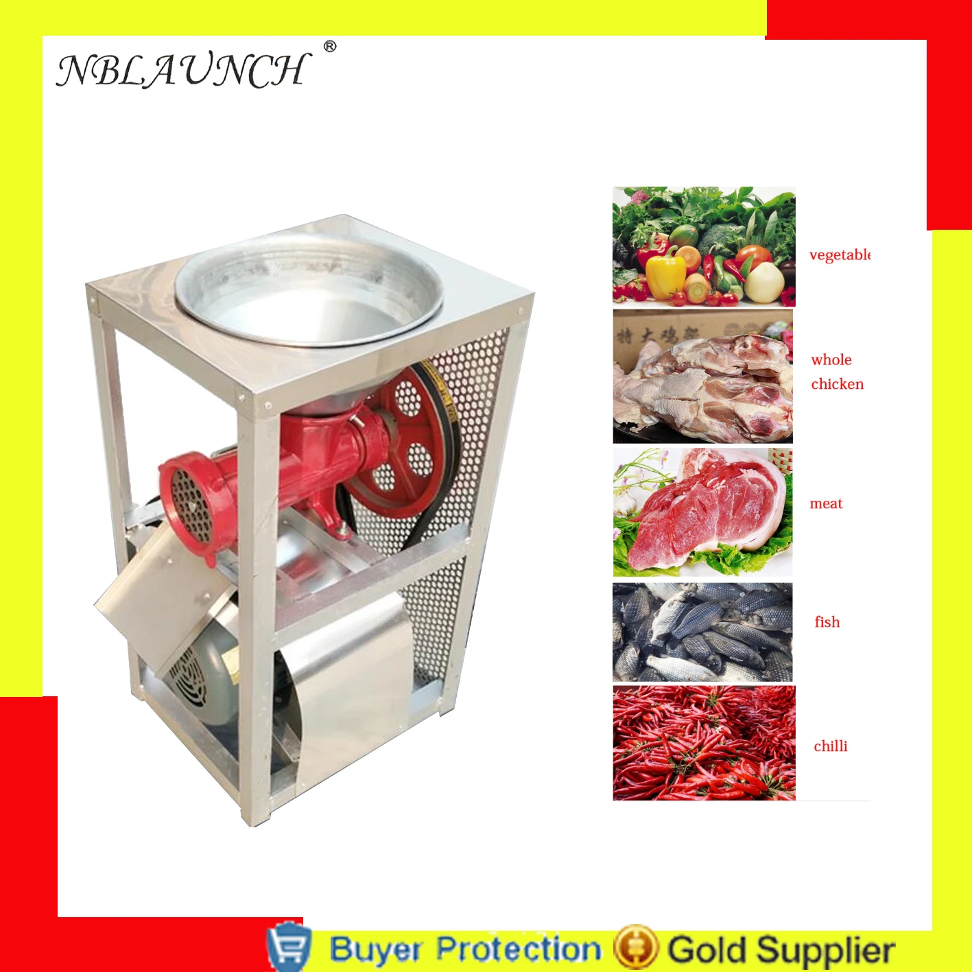

Free Shipping Electric Meat Grinder Chicken Fish Vegetable Mincing Machine Meat Mincer Meat Chopper Chopping Grinding Machine