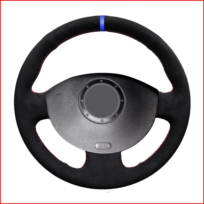 Синий Маркер черный замшевый чехол на руль для Renault Megane 2 2003 2008 Kangoo 2012 Scenic 2009|Чехлы