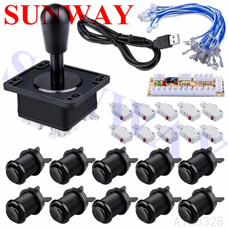 

Аркадные кнопки и джойстик DIY для Raspberry Pi, комплект аркадных контроллеров в стиле HAPP, включая плату энкодера USB с нулевой задержкой