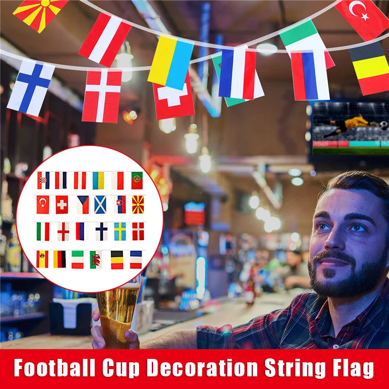 

Евро 2021 овсянка 24 Европейский Футбол Чемпионат команды-участницы Красочные Декор с флагами для сада ресторан бар 2021