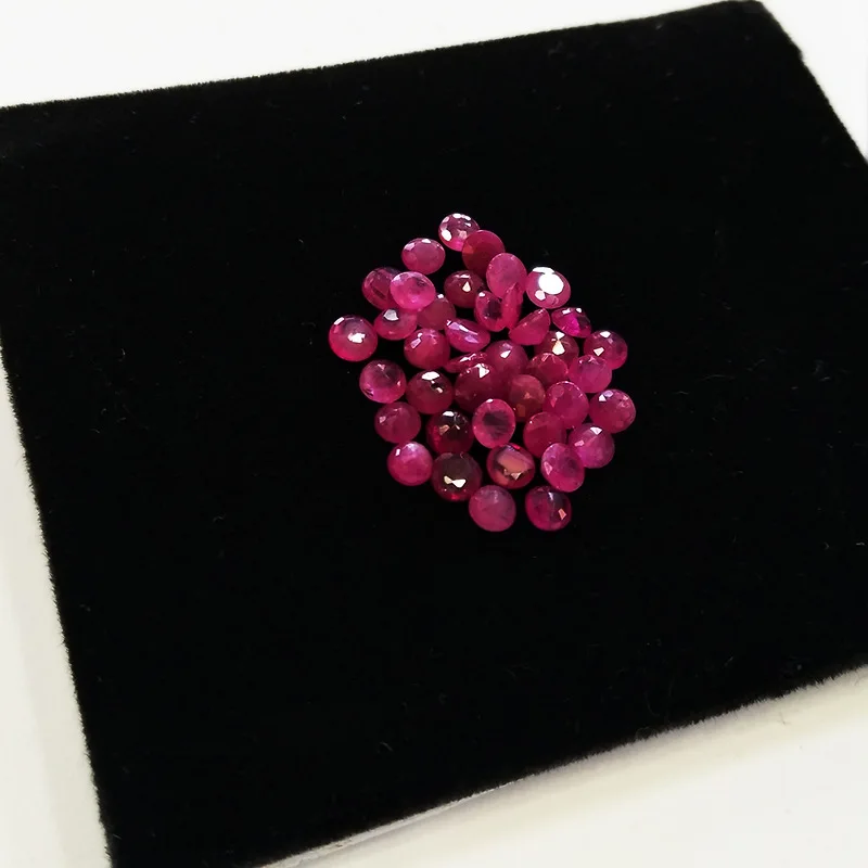 Natural Unburnt Ruby Round Jewelry Loose Bare Gem 3A Level 3. 25mm Man Woman DIY Material Ring Earring Pendant Valet Inlay