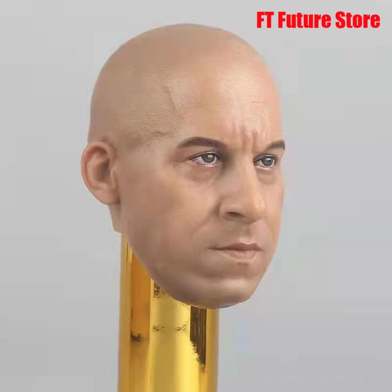 

1/6 Vin Diesel Head Sculpt PVC Bald Male Head Carving Model Fit 12'' Soldier Action Figure Body Dolls In Stock