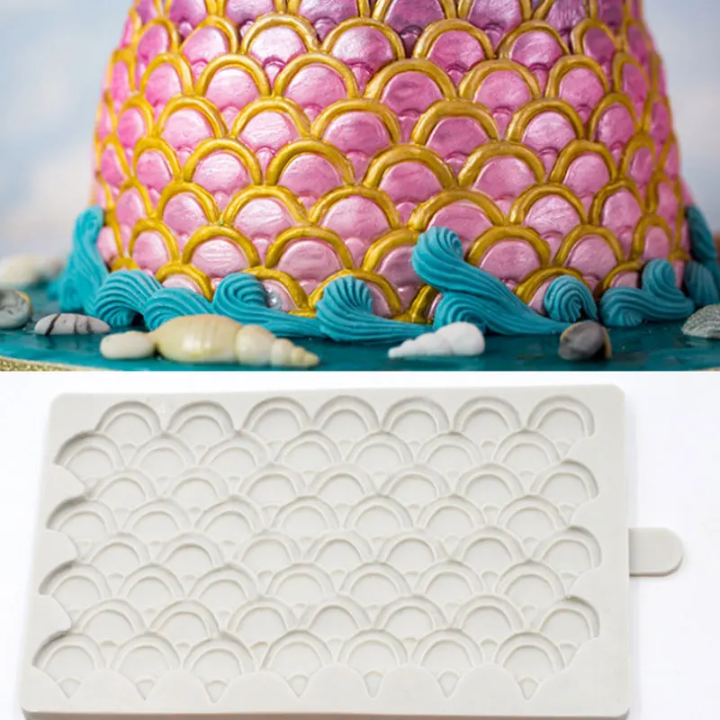 Блестки и рыбные весы формы помадка торт украшения инструменты силиконовые