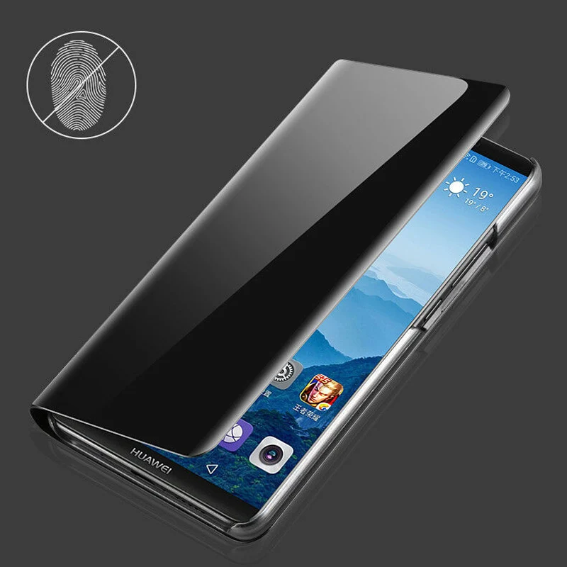 Умный зеркальный флип-чехол для Huawei P30 P20 P10 Lite Pro P9 Plus Honor V30 9X 20 8X max V10 10 Psmart Z |
