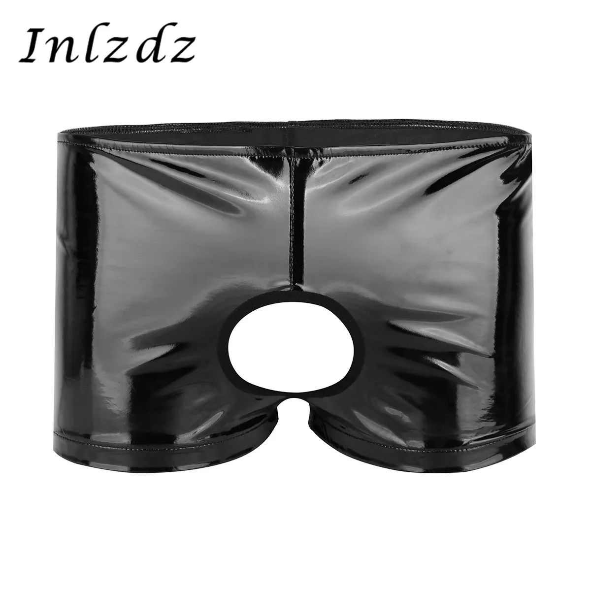 Мужское эротическое нижнее белье сексуальные блестящие шорты из лакированной