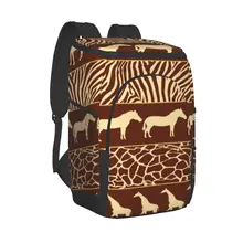 Picnic Cooler Backpack African Wild Animals Waterproof Thermo Bag Refrigerator Fresh Keeping Thermal Insulated Bag